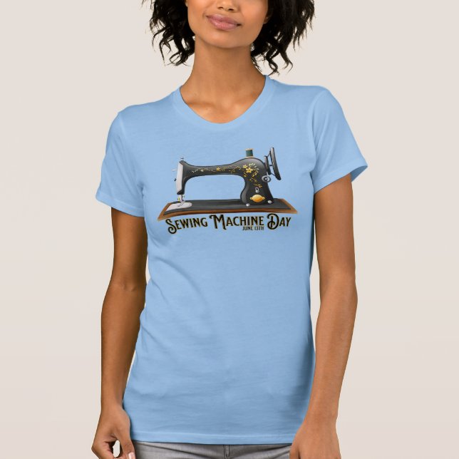 Sewing Machine Day, vintage sewing machine T-Shirt (Front)