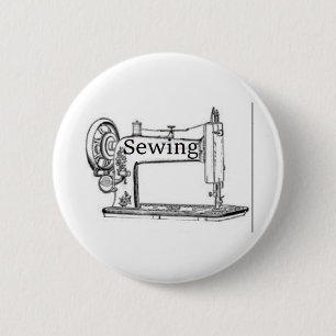 Sewing Machine Design 6 Cm Round Badge