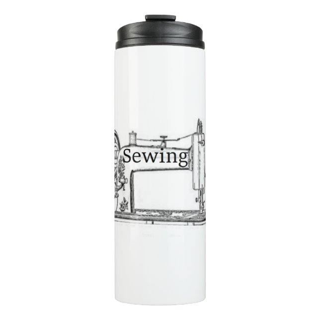 Sewing Machine Design Thermal Tumbler (Front)