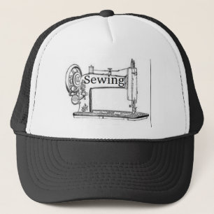 Sewing Machine Design Trucker Hat
