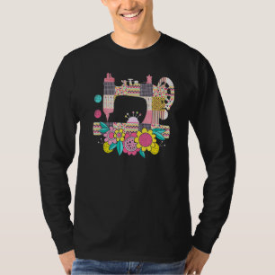Sewing Machine Floral Flower Seamstress Handcrafti T-Shirt