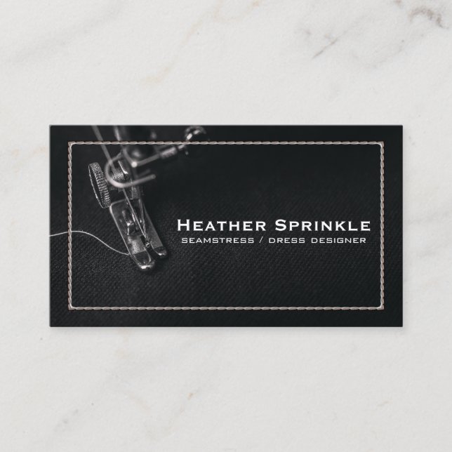 Sewing Machine | Leather | Stitching Business Card (Front)