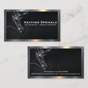 Sewing Machine   Metallic Border Business Card