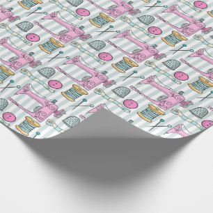 Sewing Machine - Pink Crafts Sew Wrapping Paper