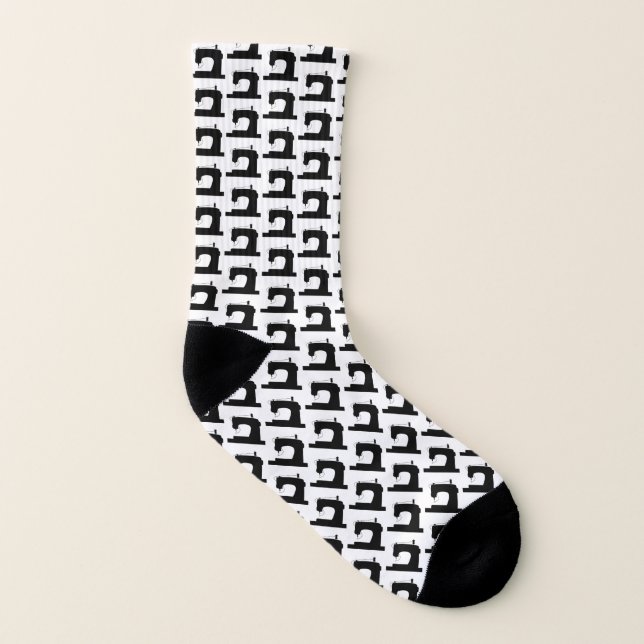 Sewing Machine Print Crafts Socks (Left Inside)