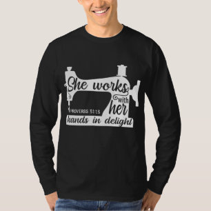 Sewing Machine Quilting Crocheting Faith Jesus God T-Shirt
