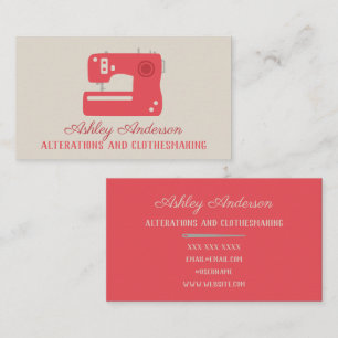 Sewing Machine Seamstress Tailor Business Card