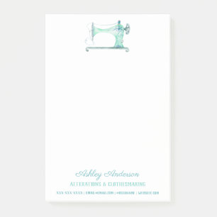 Sewing Machine Seamstress Watercolor Post-it Notes