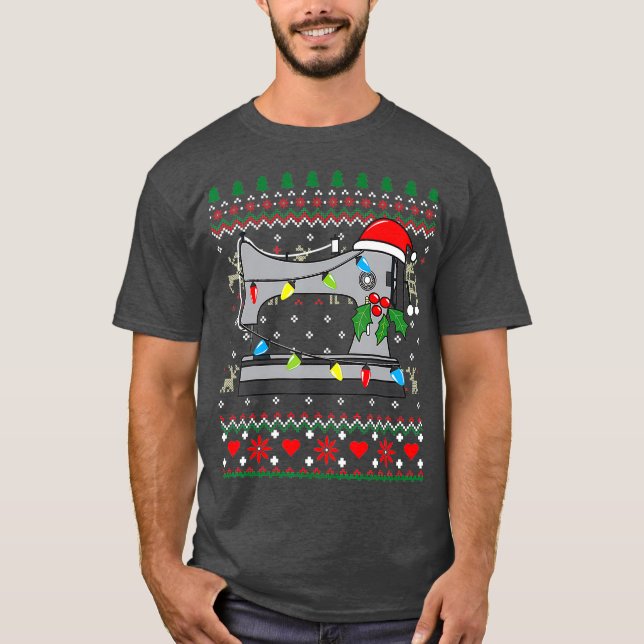 Sewing Machine Sew Tailor Christmas Ornament T-Shirt (Front)