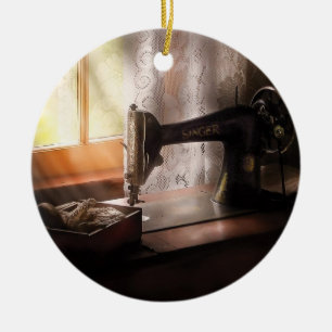 Sewing Machine -  Singer II  Ceramic Tree Decoration