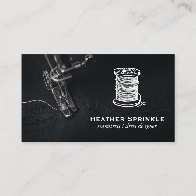 Sewing Machine | Spool of Thread Business Card (Front)