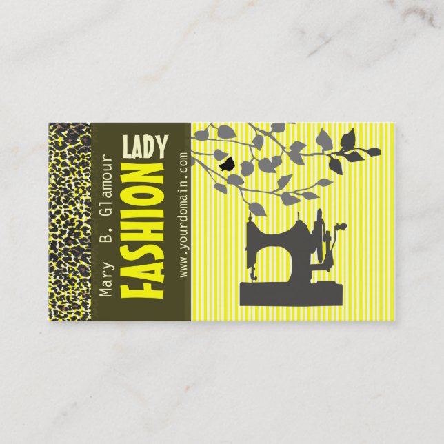 Sewing Machine Tailoring Beauty Fashion Business Card (Front)