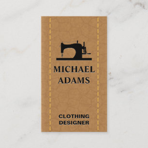 Sewing Machine   Tailoring   Stitched Leather Business Card