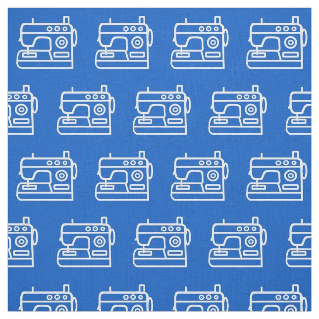 Sewing Machine White Outline Design Fabric (Swatch)