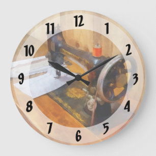 Sewing Machine With Orange Thread Large Clock