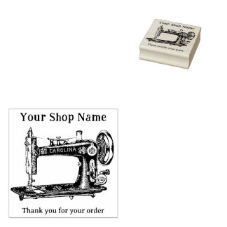 Sewing MachineTemplate Small Business Rubber Stamp