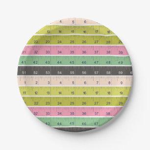 Sewing measuring tape paper plates