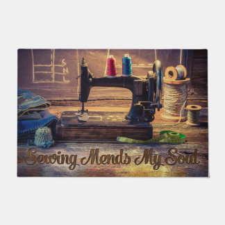Sewing Mends My Soul Doormat, Gift For Mum Mat