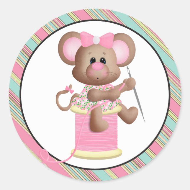 Sewing Mouse with thread sticker (Front)