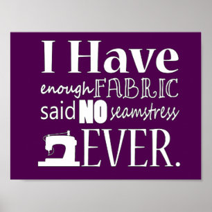 Sewing • Not Enough Fabric Crafts {Dark} Poster