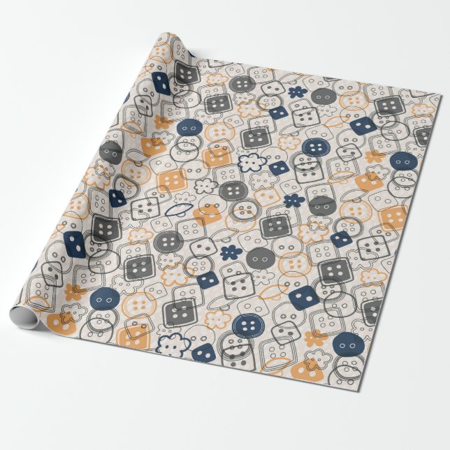 Sewing Notions Buttons  Wrapping Paper (Unrolled)