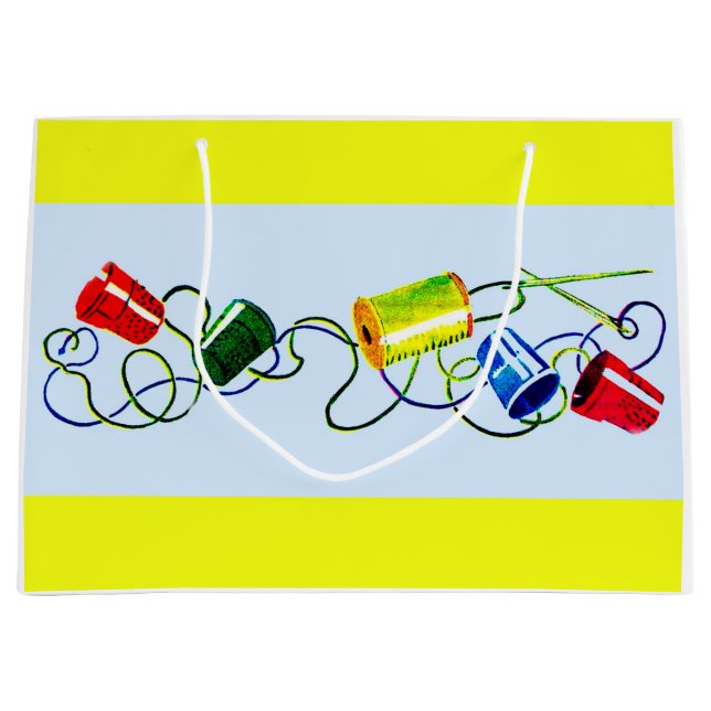sewing notions print large gift bag (Front)