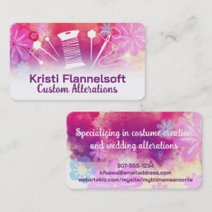 Sewing notions seamstress quilter business card