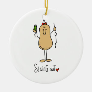 Sewing Nut T-shirts and Gifts Ceramic Tree Decoration