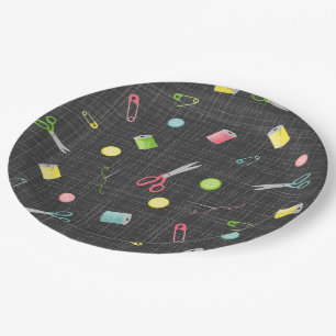 Sewing pattern paper plate