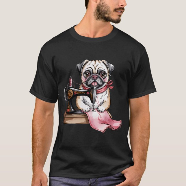 sewing pug T-Shirt (Front)