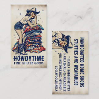 Sewing quilter quilter seamstress cowgirl pinup business card