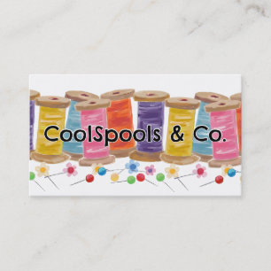 Sewing quilter quilter seamstress thread spools business card