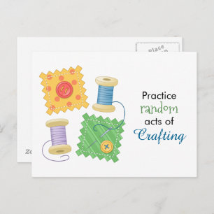 Sewing Quilting Craft Hobby Quote Postcard