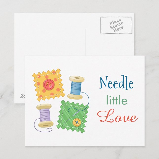 Sewing Quilting Craft Hobby Quote Postcard (Front/Back)