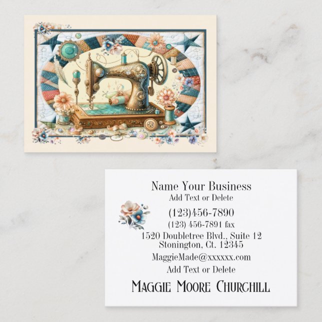 Sewing, Quilting, Crochet Business Card (Front/Back)