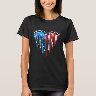 Sewing Quilting Machine American Flag 4th Of July T-Shirt