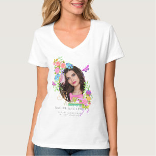Sewing Ribbon Floral Monogram Photo T-Shirt