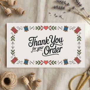Sewing Small Business Thank You Business Card