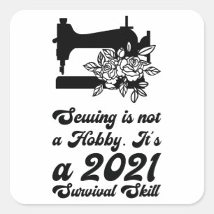 Sewing - square sticker