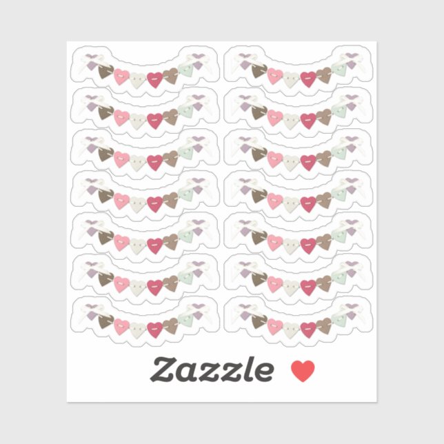 Sewing Stitches Country Heart Bunting Banners (Sheet)