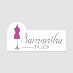 Sewing Tailor Dressform Mannequin Boutique Shop Name Tag