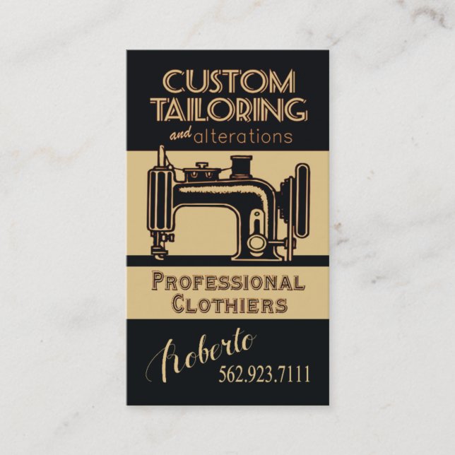 Sewing: Tailor, Dressmaker, Designer, Seamstress Business Card (Front)