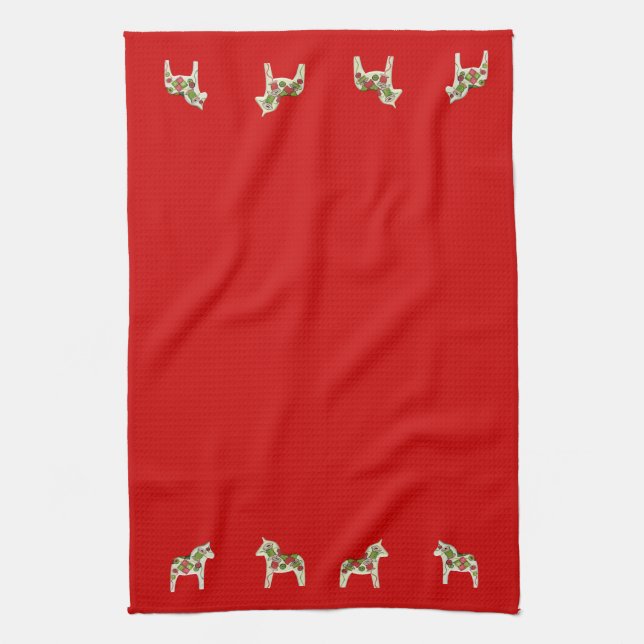 Sewing Theme Dala Horse MoJo Kitchen towel (Vertical)