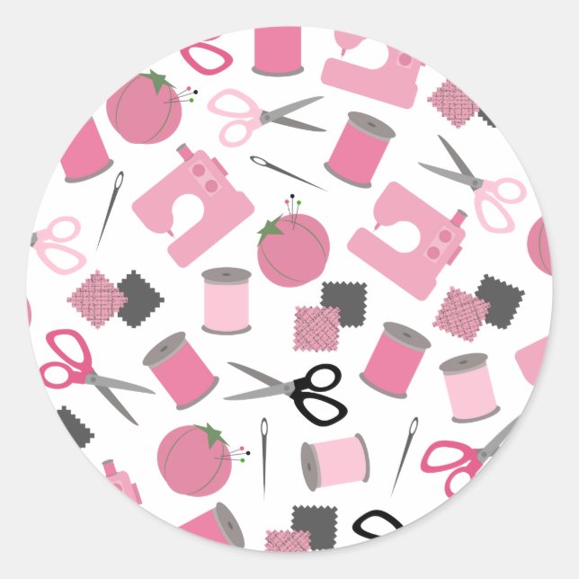 Sewing Themed Envelope Seal Sticker (Front)