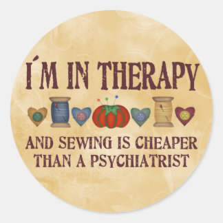 Sewing Therapy Classic Round Sticker