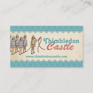 Sewing thimble needle thread army seamstress card