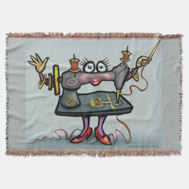 Sewing Wall Decal Throw Blanket (Front)