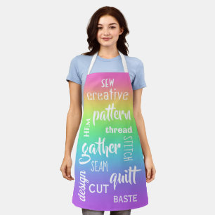 Sewing Words Rainbow Gradient Apron