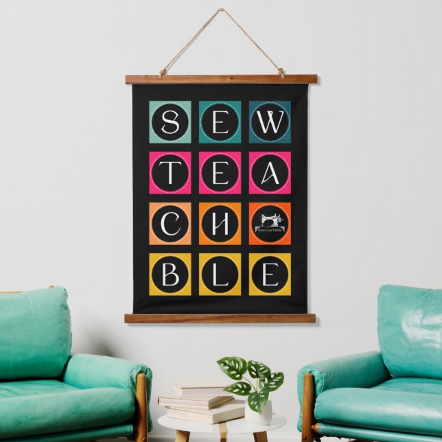 Sewteachable Colorful Squares Hanging Tapestry (Living Room)
