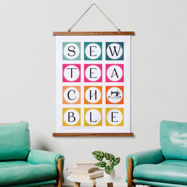 Sewteachable Colorful Squares Hanging Tapestry (Living Room)